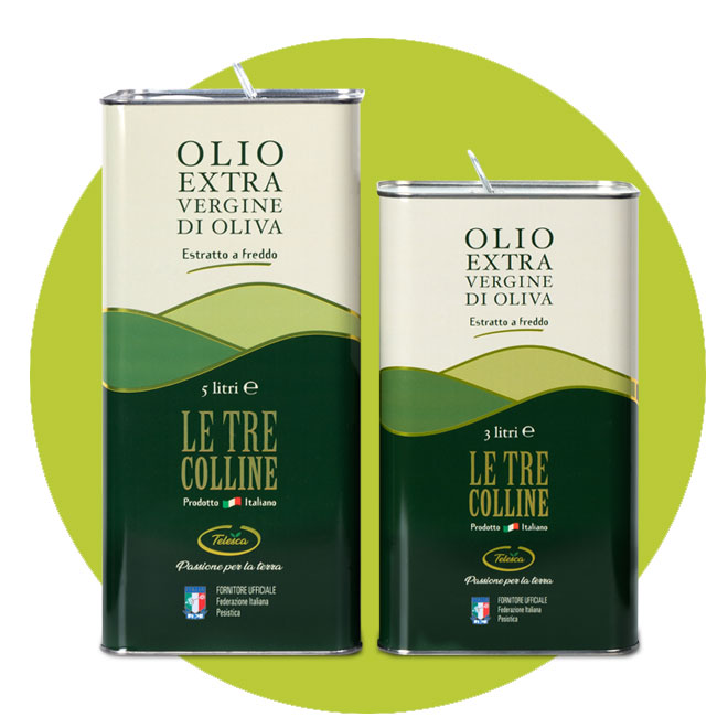 Lattine di olio extra vergine di oliva